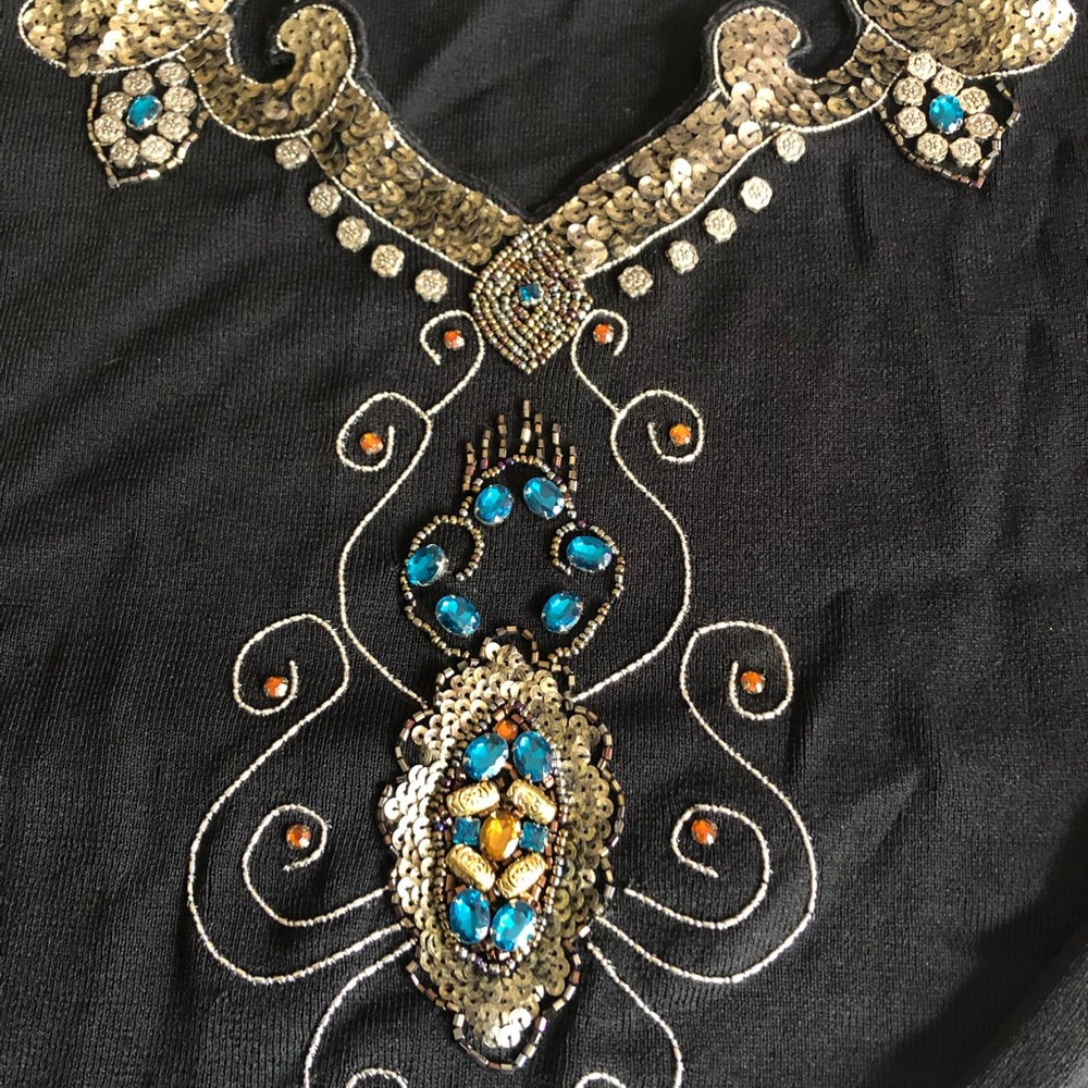 Women’s beaded long sleeve top